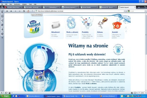 Nowy serwis wody Nestle Aquarel