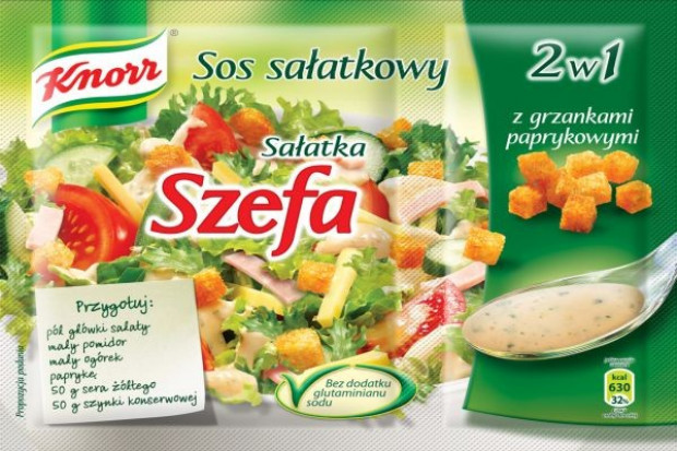 Sosy sałatkowe Knorra z grzankami zestawy 2w1