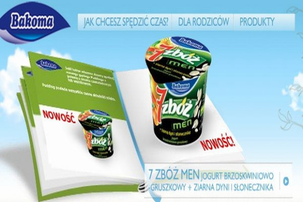 Bakoma 7 Zbóż Men reklamuje jogurt dla mężczyzn