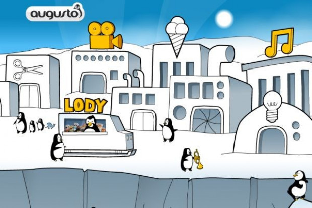 Pingwiny reklamują lody Augusto