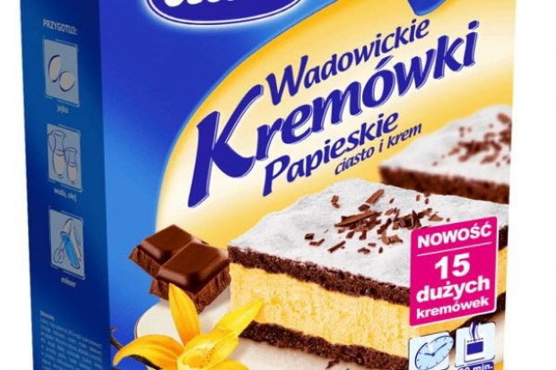 Kremówki Gellwe na ciemnym cieście