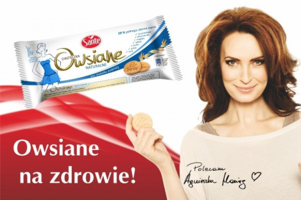 Agnieszka Maciąg reklamuje Sante na billboardach i w prasie