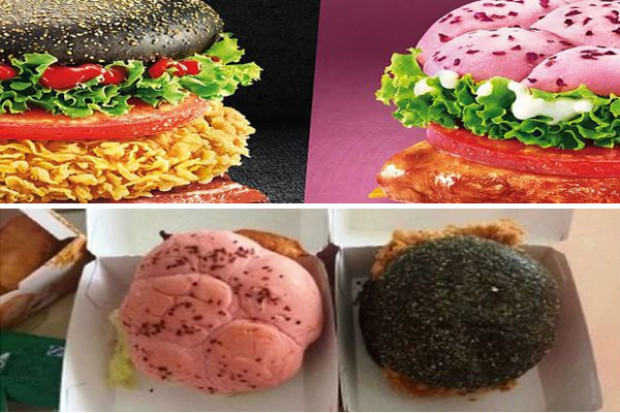 fot. za telegraph.co.uk KFC sprzedaje różowe i czarne hamburgery
