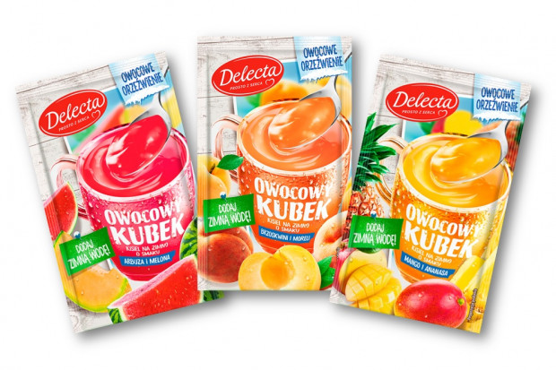 Fot. mat.pras. Owocowy kubek kisiel Delecta na zimną wodę