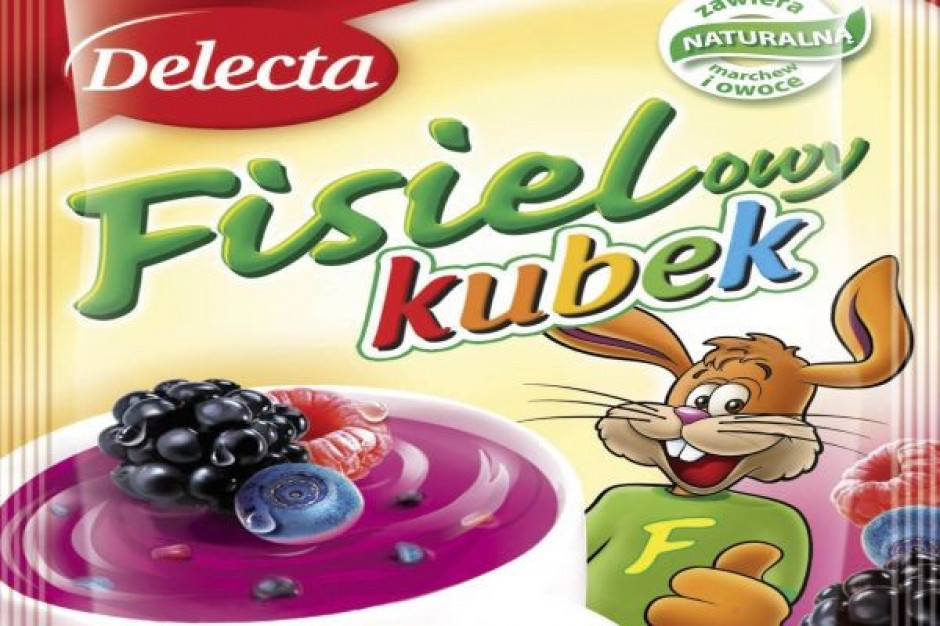 Fisielowy kubek z kawałkami owoców od Delecty