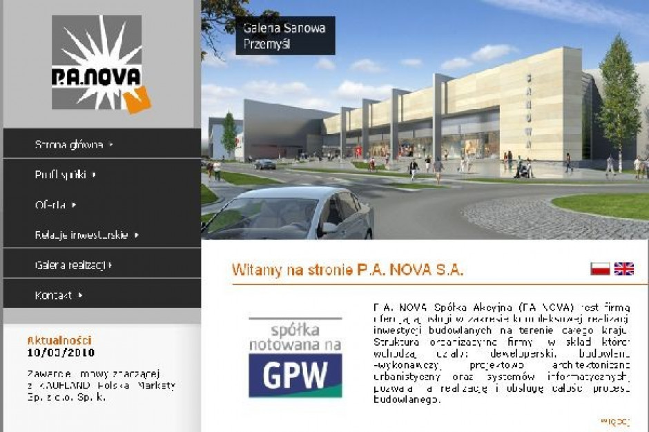 Do 2012 roku PA Nova zainwestuje w obiekty handlowe 800 mln zł