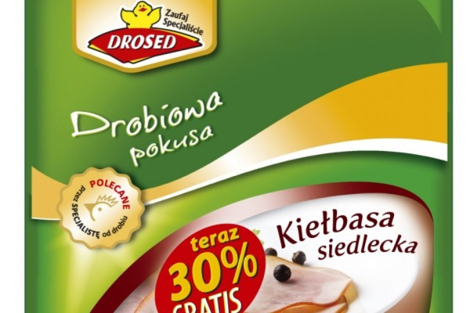 Promocyjne opakowanie wędlin w plastrach Drosed