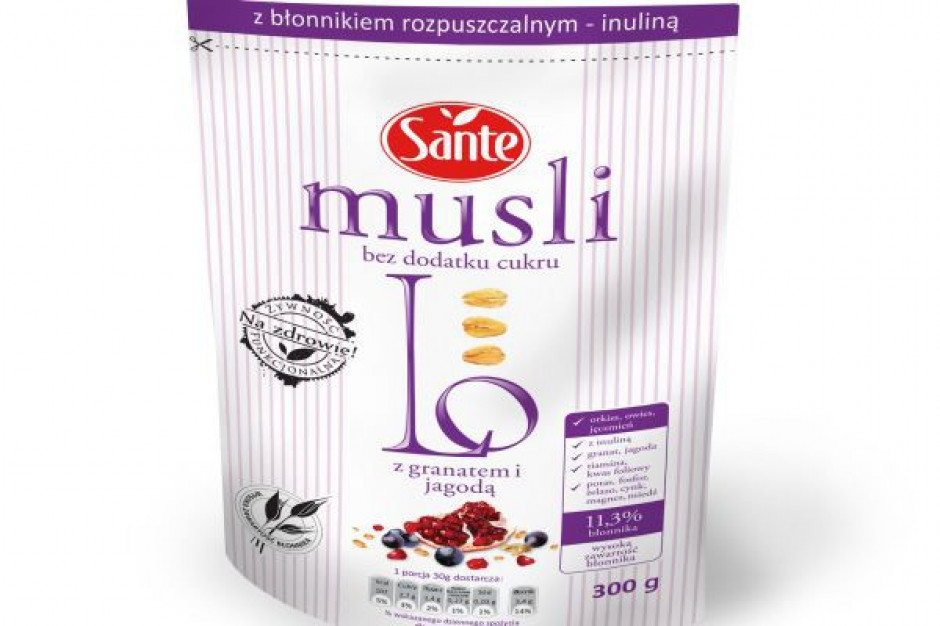 Sante wprowadza Musli LO z granatem i jagodami bez dodatku cukru