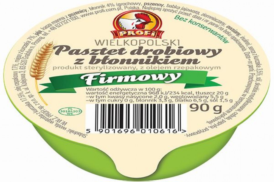 Pasztet drobiowy z błonnikiem – nowość firmy Profi