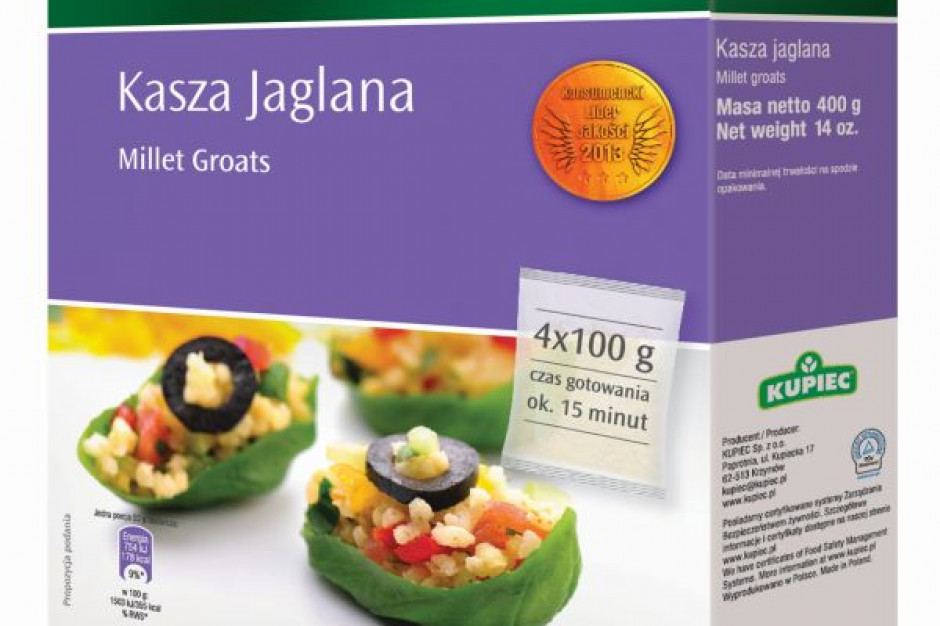 Kasza jaglana marki Kupiec w saszetkach