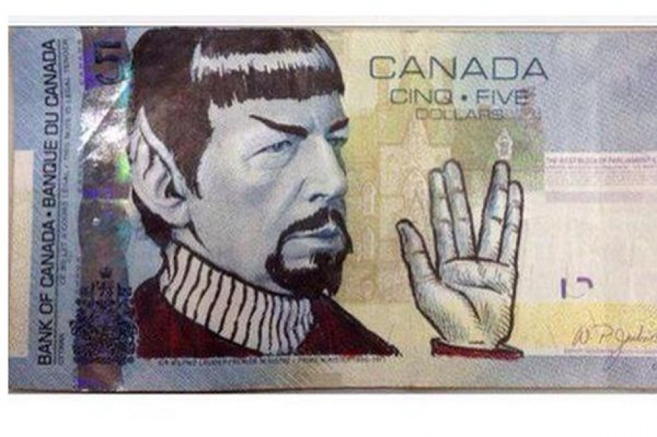 Spock na kanadyjskich banknotach