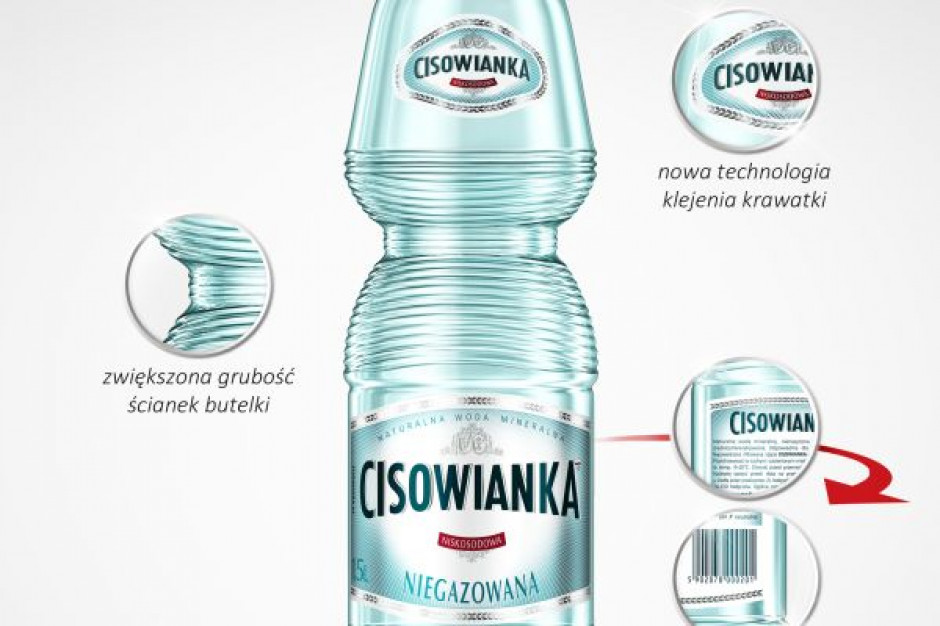 Woda Cisowianka w nowych butelkach