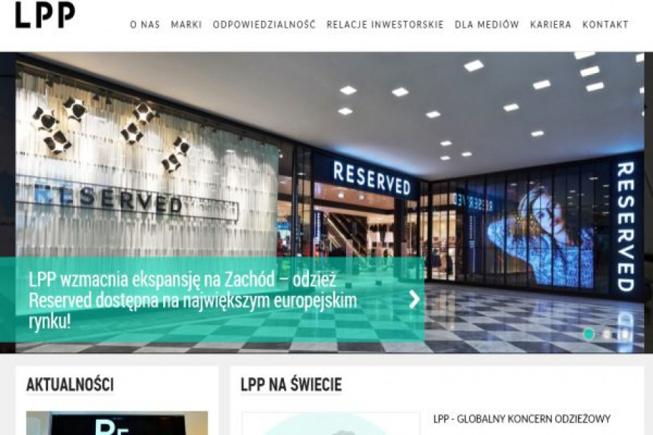 Sprzedaż LfL koncernu LPP spada przez spadek liczby klientów w centrach handlowych