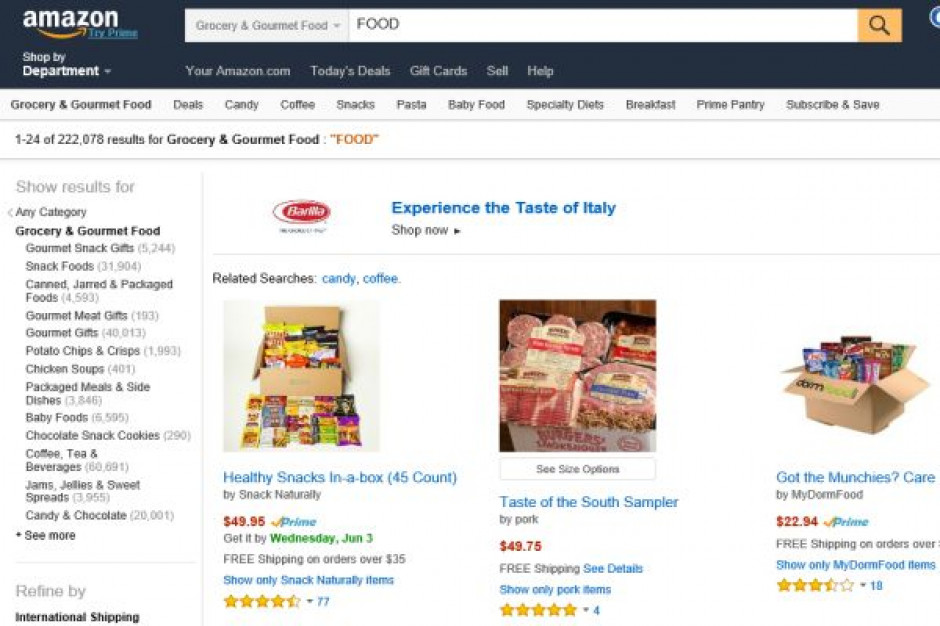 Amazon prowadzi rozmowy z producentami żywności private label