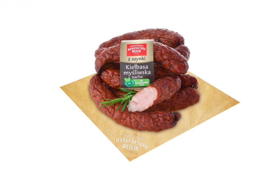 Kiełbasa myśliwska z szynki z Chrzanowskiej Manufaktury Wędlin