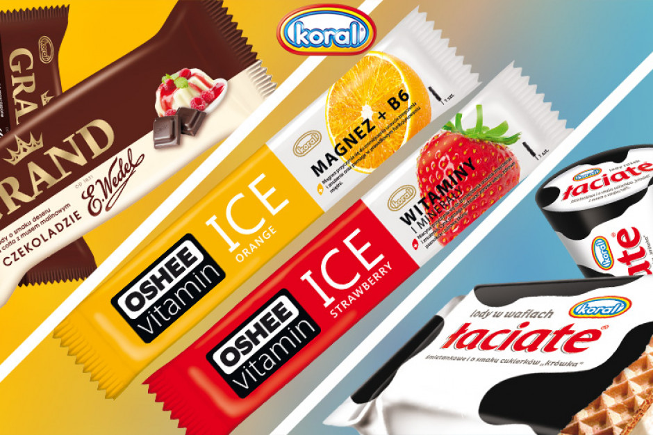 Marka Koral wprowadzi 7 nowych produktów, fot. mat.pras. Lody Koral z Wedlem, Oshee i Łaciate