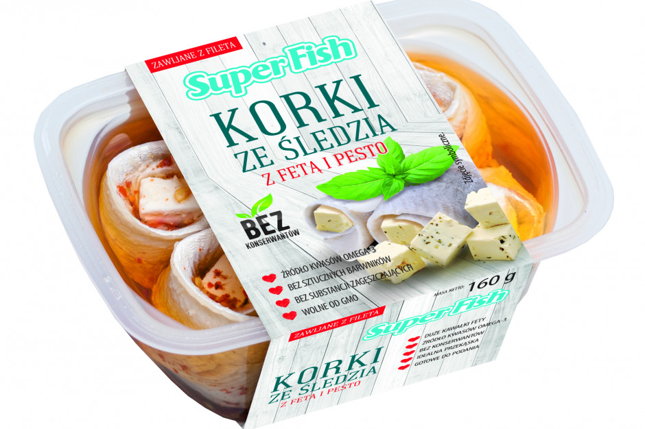 Fot. mat.pras. firmy Graal Korki ze śledzia z fetą i pesto oraz oliwkami i pesto marki SuperFish
