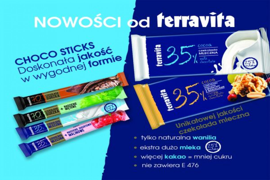 fot. materiały prasowe Terravita Terravita zaoferuje nowości w czekoladkach i tabliczkach