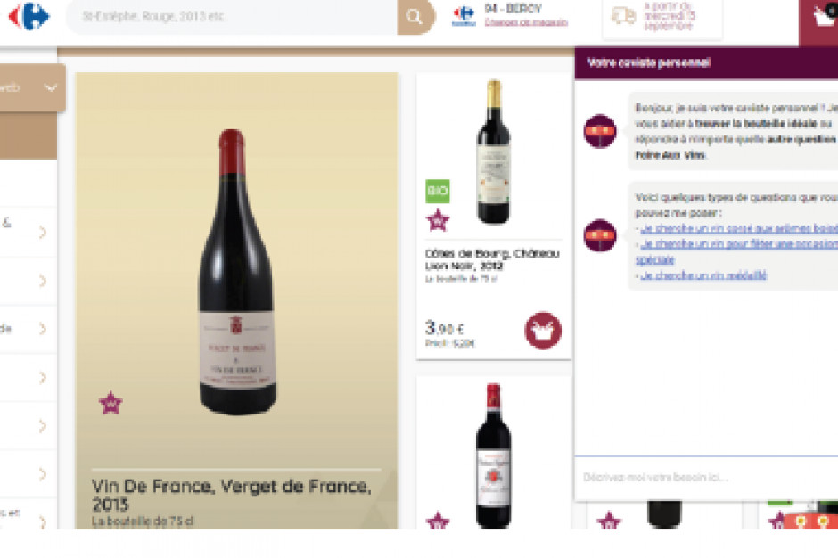 Fot. za Carrefour.fr Chatbot Carrefoura pomoże klientom w wyborze wina