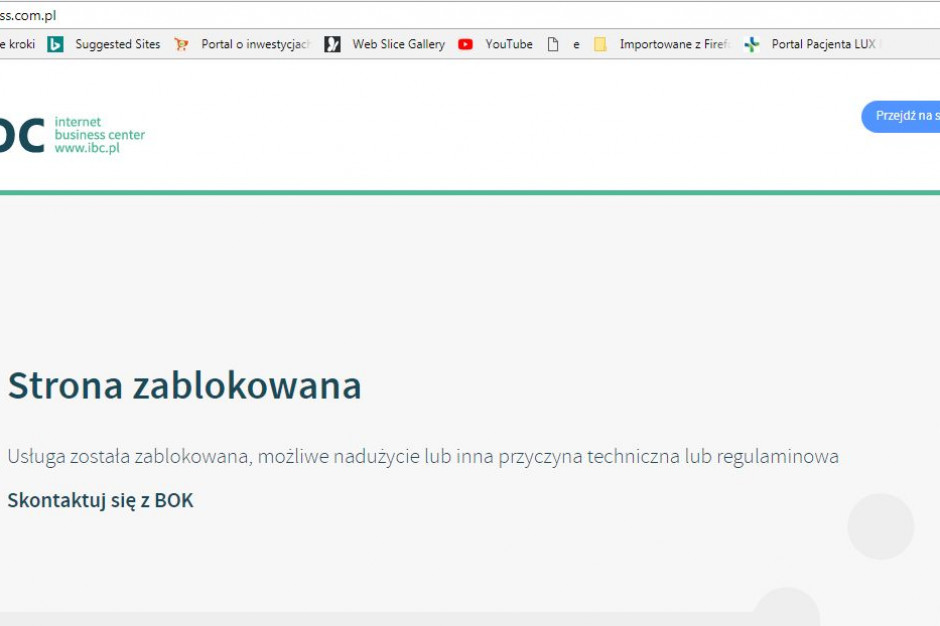 Strony Małpki Express i Mexpress były zablokowane przez dostawcę usług