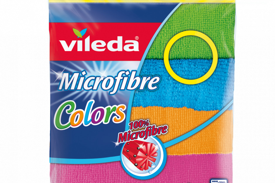 Fot. materiały prasowe Kolorowe ściereczki Microfibre Colors marki Vileda