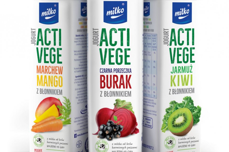 Fot. SM Mlekpol Acti Vege – nowa linia owocowo-warzywnych jogurtów marki Milko od Mlekpolu