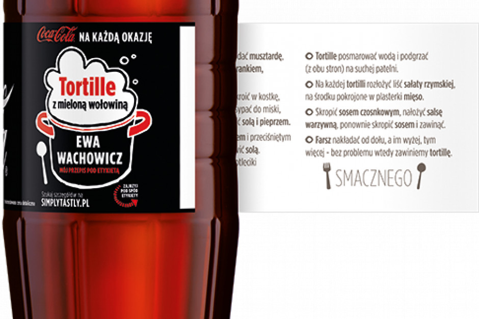 fot. Coca Cola Przepisy Ewy Wachowicz na etykietach Coca Coli