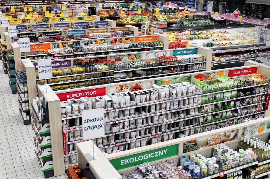 Dział żywności ekologicznej, Fot. materiały prasowe Nowe wyposażenie, szersza oferta - rzeszowski E.Leclerc przeszedł metamorfozę