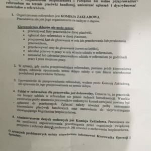 Skan pisma przesłanego przez pracodawcę do sklepów Biedronka