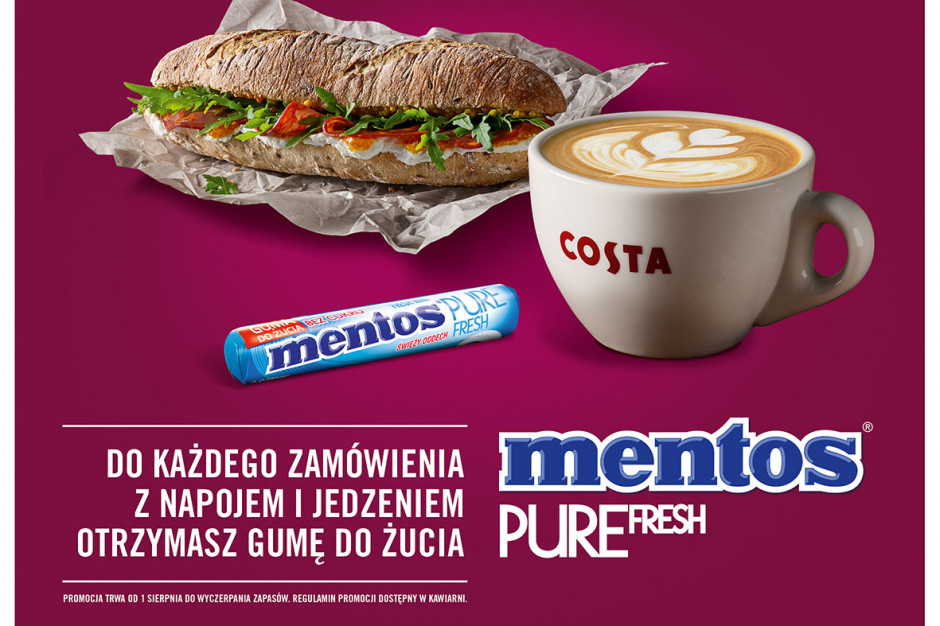 Mentos Pure Fresh z nową akcją samplingową w Costa Coffee