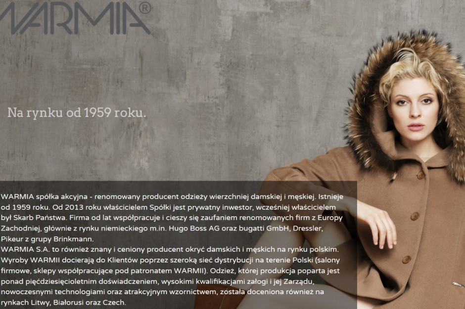 Fot. za warmia.com.pl Po 60 latach z rynku znika firma odzieżowa Warmia