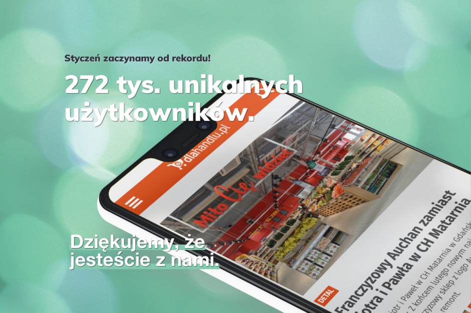 Styczeń rekordowy w dlahandlu.pl! Dziękujemy