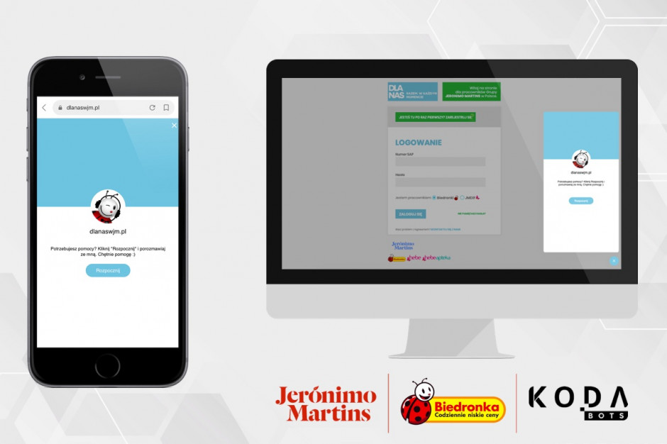 KODA Bots współpracuje z siecią Biedronka, fot. materiały prasowe Wewnętrzny chatbot ma pomagać pracownikom Biedronki