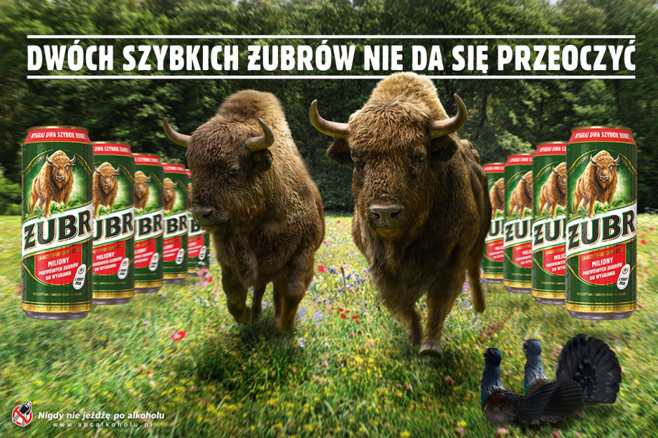 fot. kampania reklamowa Żubr Żubr wspiera sprzedaż piwa loterią