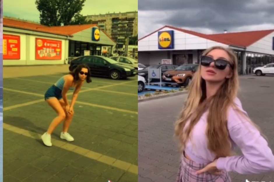 Użytkownicy Tik Toka nagrywają filmiki, na których tańczą do remiksu piosenki „Tania sobota w Lidlu” #taniasobotachallenge - TikTokerzy tańczą przed sklepami Lidla