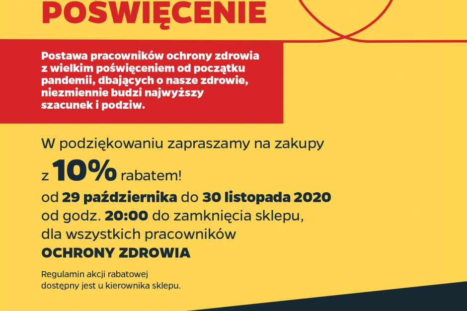 Przywrócenie 10-procentowego rabatu dla osób walczących z koronawirusem to reakcja sieci na sytuację w kraju, fot. mat. pras. Netto przywraca zniżki dla pracowników ochrony zdrowia