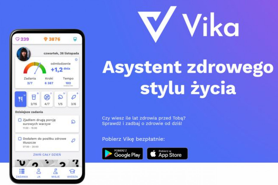 fot. VIka Aplikacja Vika pomoże prowadzić zdrowy styl życia