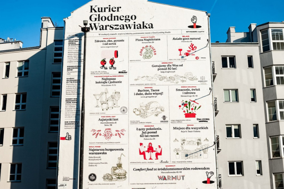 W Warszawie powstał mural wspierający lokalną gastronomię / fot. mat. prasowe Good Looking Studio / Radek Nowik W Warszawie powstał mural wspierający lokalną gastronomię