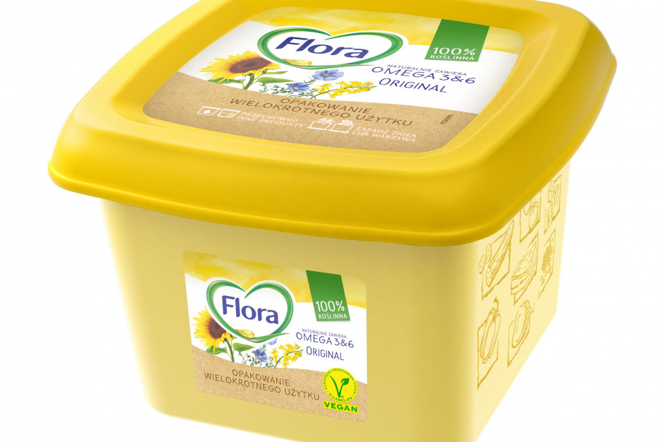 Margaryny „Flora” i „Rama” w kubkach wielokrotnego użytku, fot. mat. pras. Margaryny Flora i Rama w opakowaniach wielokrotnego użytku