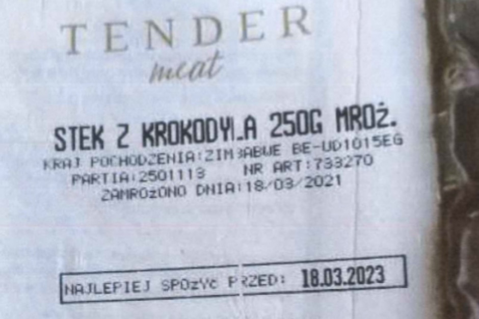 Wykryto bakterie w produkcie „Stek z krokodyla", fot. GIS Stek z krokodyla z salmonellą - GIS ostrzega