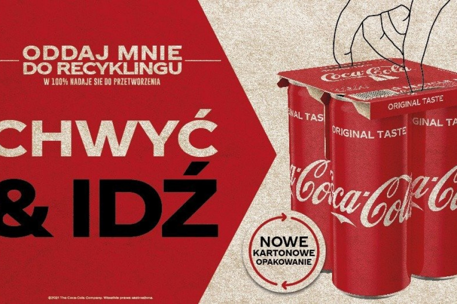 KeelClip – innowacyjne rozwiązanie zastąpi folię w wielopakach puszek Coca-Cola; fot. materiały prasowe KeelClip zamiast folii w wielopakach puszek Coca-Cola
