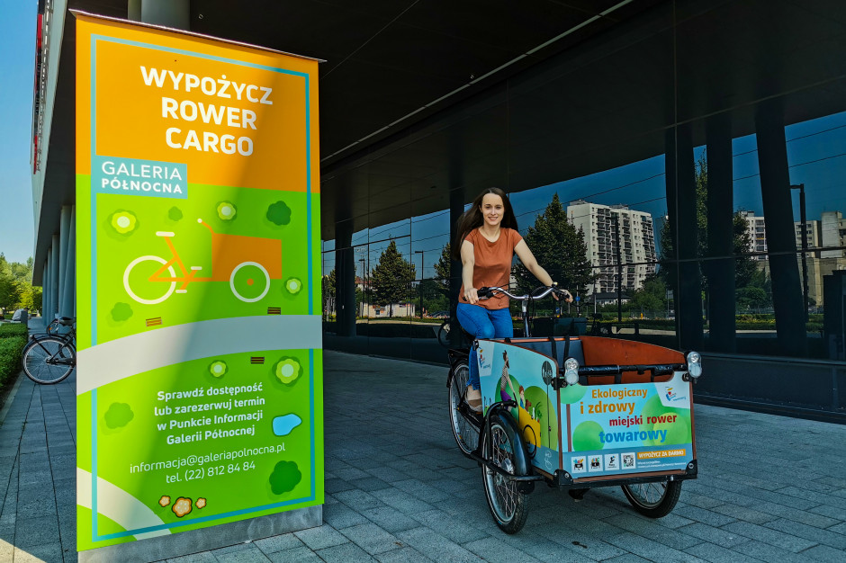 Wypożyczalnia rowerów w Galerii Północnej, fot. materiały prasowe Galeria Północna wypożycza klientom rowery cargo