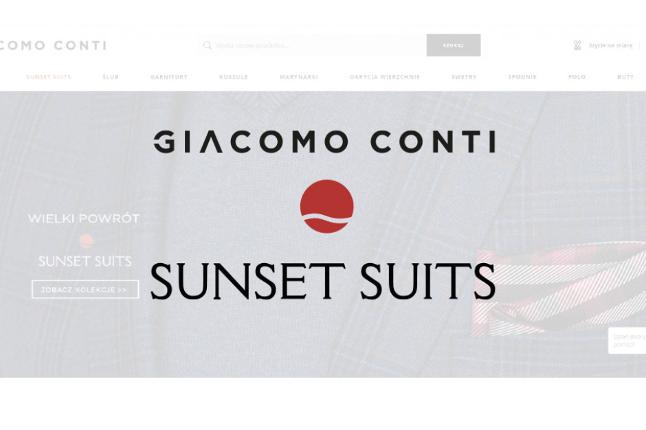 Giacomo Conti stawia na rozwój e-commerce; fot. materiały prasowe Giacomo Conti stawia na e-commerce reaktywację Sunset Suits