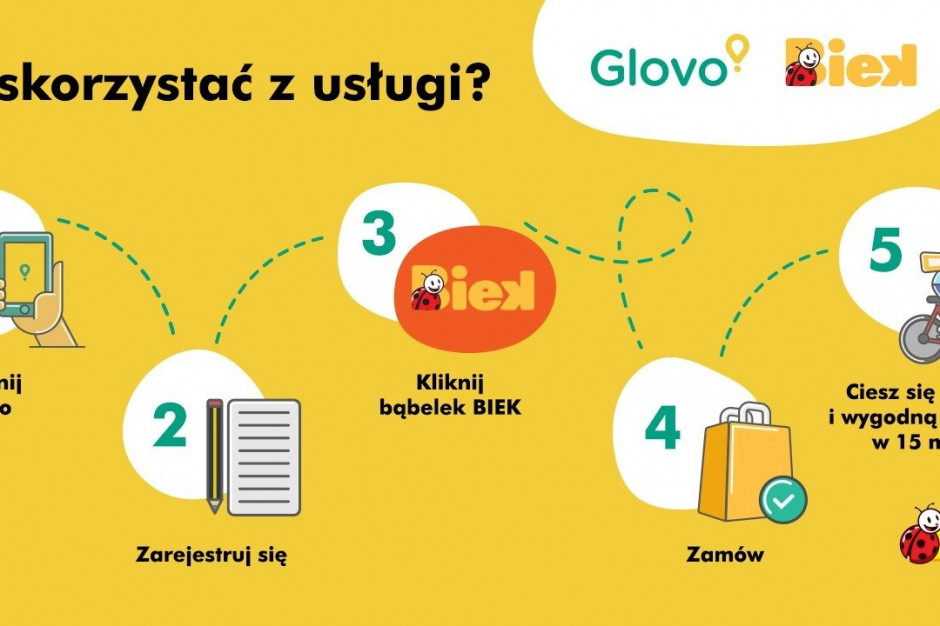 Biedronka i Glovo zaproponują jeszcze szybszą dostawę, fot. mat. pras. Biedronka i Glovo z usługą ultraszybkiej dostawy BIEK