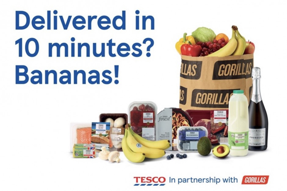 Tesco współpracuje z Gorillas; fot. Tesco W Wielkiej Brytanii Gorillas współpracuje z Tesco. Kto będzie partnerem w Polsce?