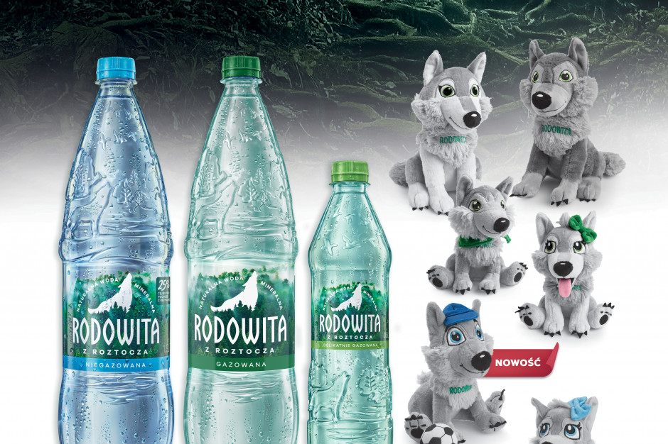 Maskotki wilczki w promocji konsumenckiej wody Rodowita