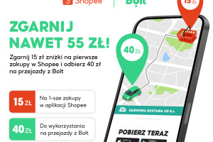 Współpraca Shopee z Boltem - użytkownicy mogą zaoszczędzić nawet 55 zł, fot, mat. prasowe