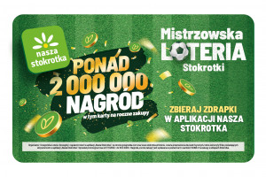 W Mistrzowskiej Loterii Stokrotki do wygrania są ponad 2 miliony nagród, w tym pięć kart o wartości 10 000 zł na roczne zakupy w sklepach sieci, fot. mat. pras.
