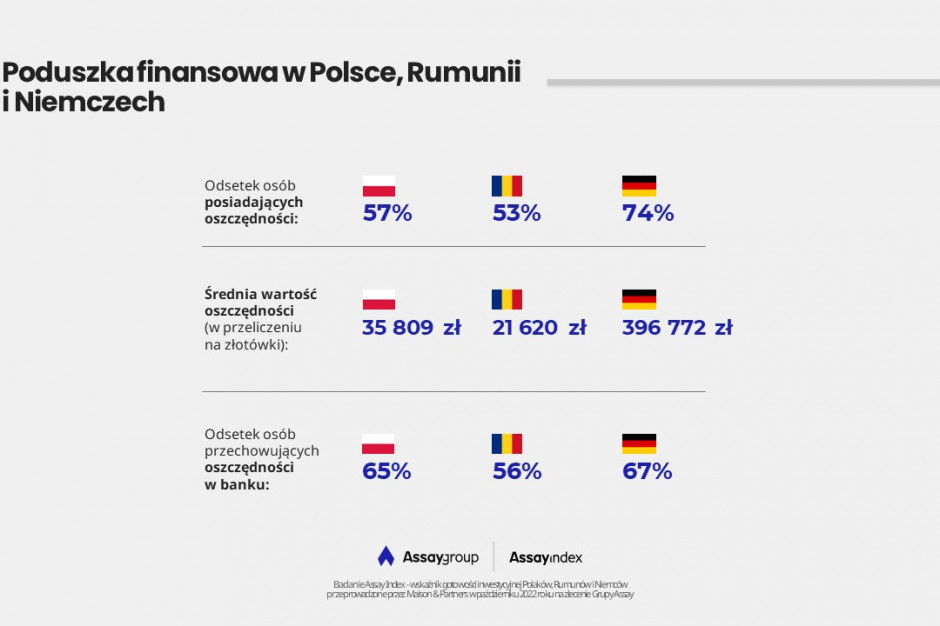 Poduszka finansowa Polaków, Niemców i Rumunów, Assay Index, fot. mat. pras.