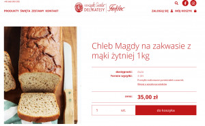 Chleb Magdy na zakwasie z mąki żytniej 1kg delikatesy U Fukiera